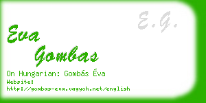 eva gombas business card